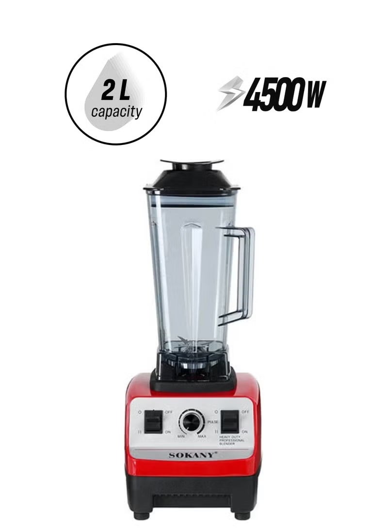 sokany Adjustable Multifunctional Blender and Juicer, 2L Capacity, with Blender, Grinder, and Ice Crusher, 2000ml, 4500W, SK-444, Multi-Color - Image 2